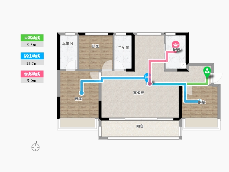 浙江省-温州市-碧桂园沁悦里-96.00-户型库-动静线