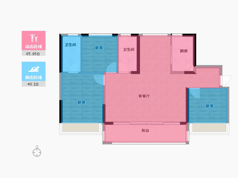 浙江省-温州市-碧桂园沁悦里-96.00-户型库-动静分区