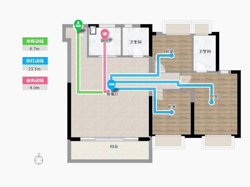 江苏省-无锡市-铂宸府-98.17-户型库-动静线