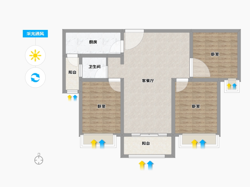 河南省-南阳市-同华国际广场-89.18-户型库-采光通风