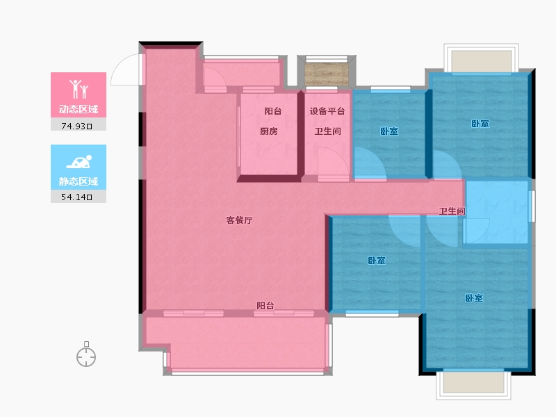 江西省-南昌市-东投国贸海棠之恋-118.00-户型库-动静分区