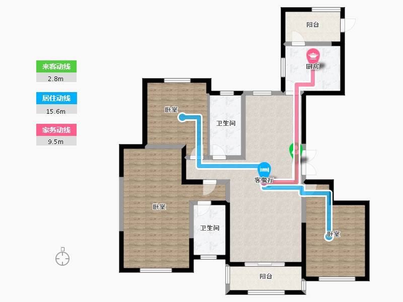 江苏省-无锡市-东城中央府-136.01-户型库-动静线