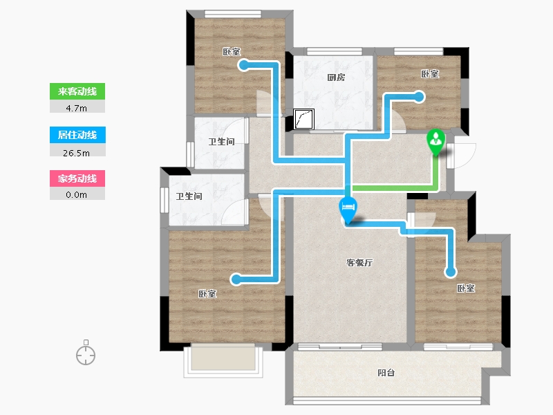 浙江省-宁波市-中南·春风江南院-91.98-户型库-动静线