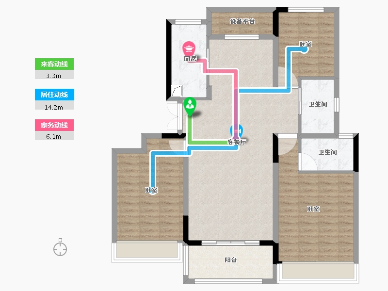 河南省-许昌市-恒达玖玺府-108.99-户型库-动静线