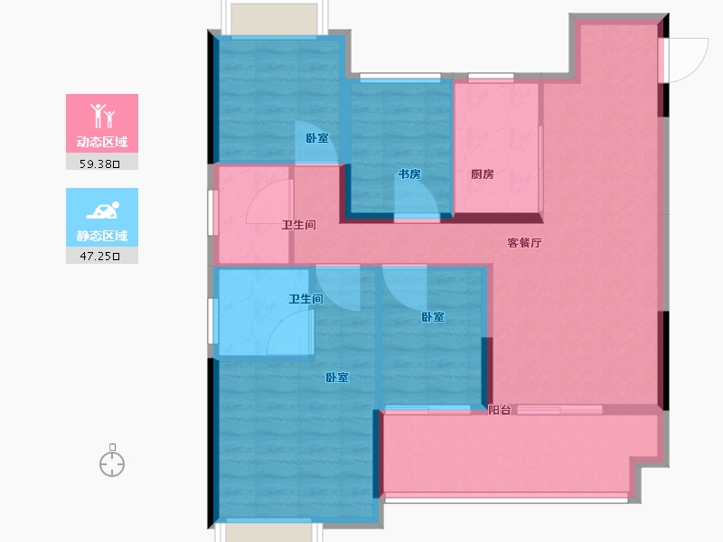 江西省-南昌市-东投国贸海棠之恋-96.01-户型库-动静分区