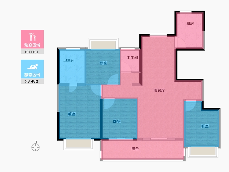 江苏省-南京市-钟山峰景-114.00-户型库-动静分区