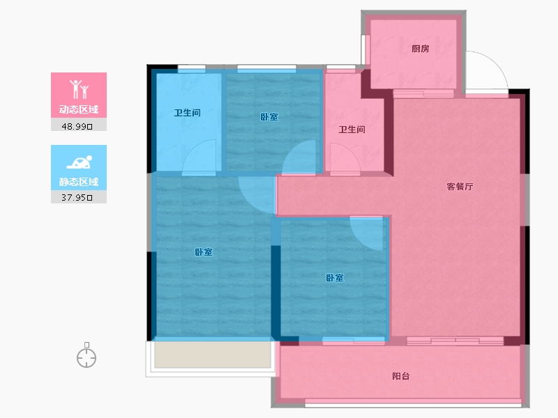 浙江省-绍兴市-三盛汝悦璟园-77.99-户型库-动静分区