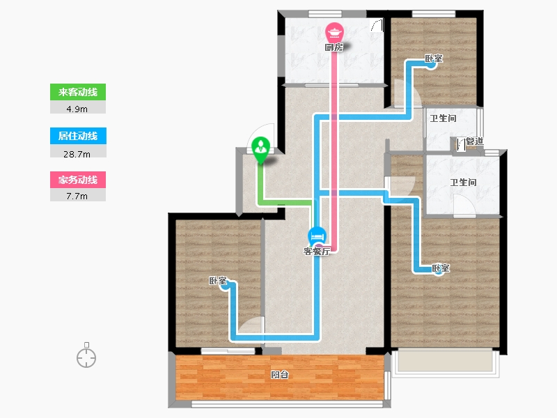 山东省-临沂市-碧桂园云顶-119.97-户型库-动静线