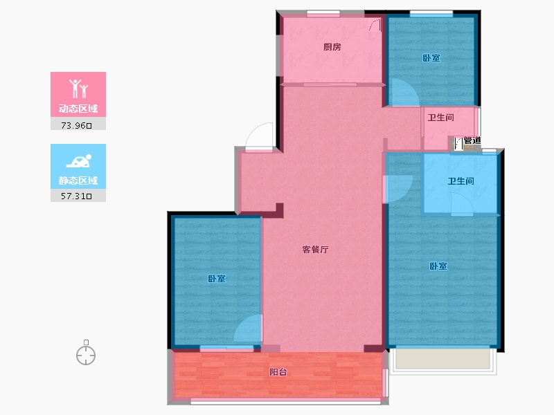 山东省-临沂市-碧桂园云顶-119.97-户型库-动静分区