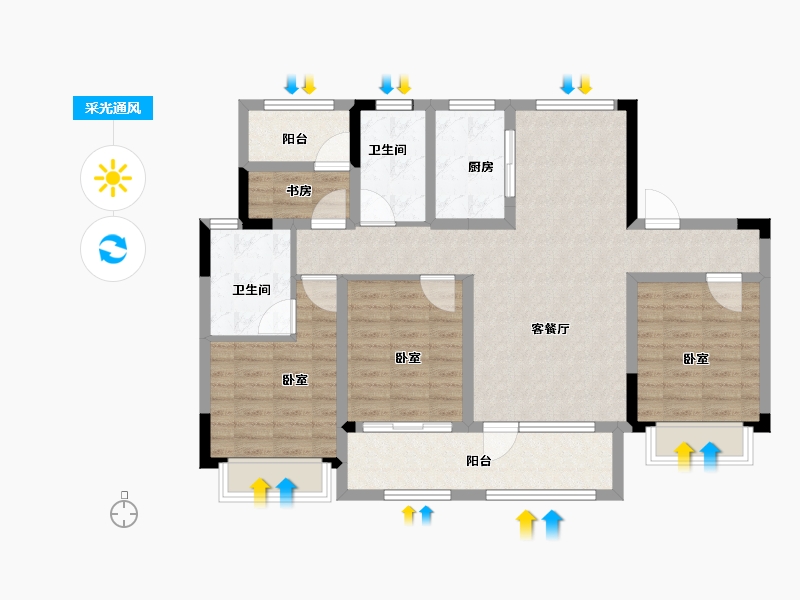 山东省-青岛市-中南漫悦湾-100.01-户型库-采光通风