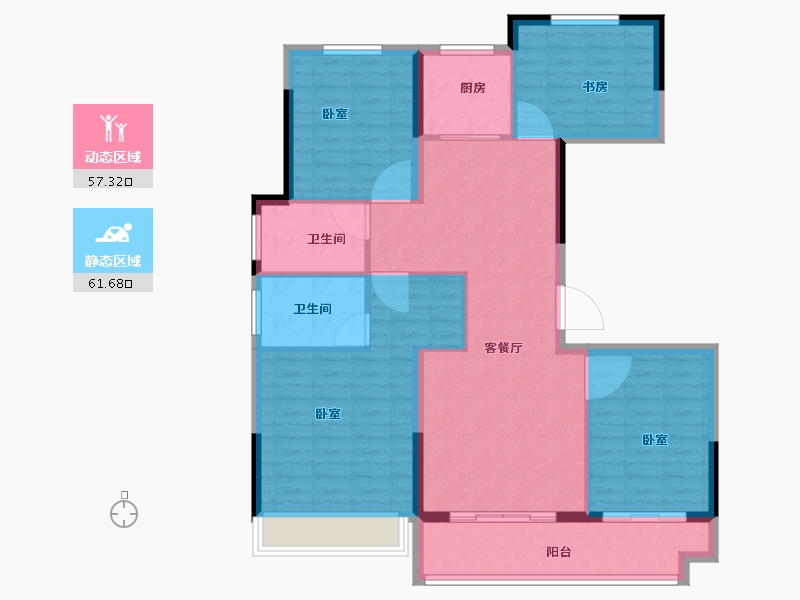 安徽省-黄山市-黄山弘元新安郡-108.00-户型库-动静分区