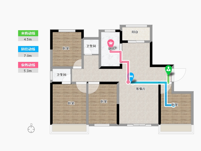 河南省-信阳市-光州·如园-115.39-户型库-动静线