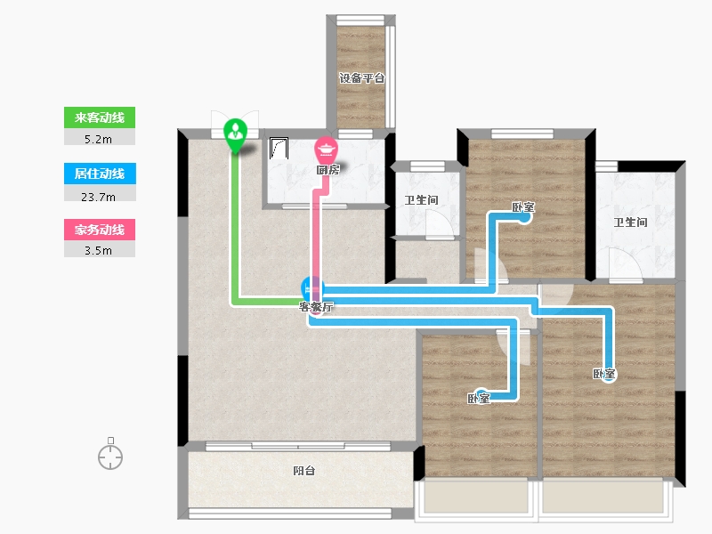 浙江省-丽水市-华鸿云悦尚品苑-92.00-户型库-动静线