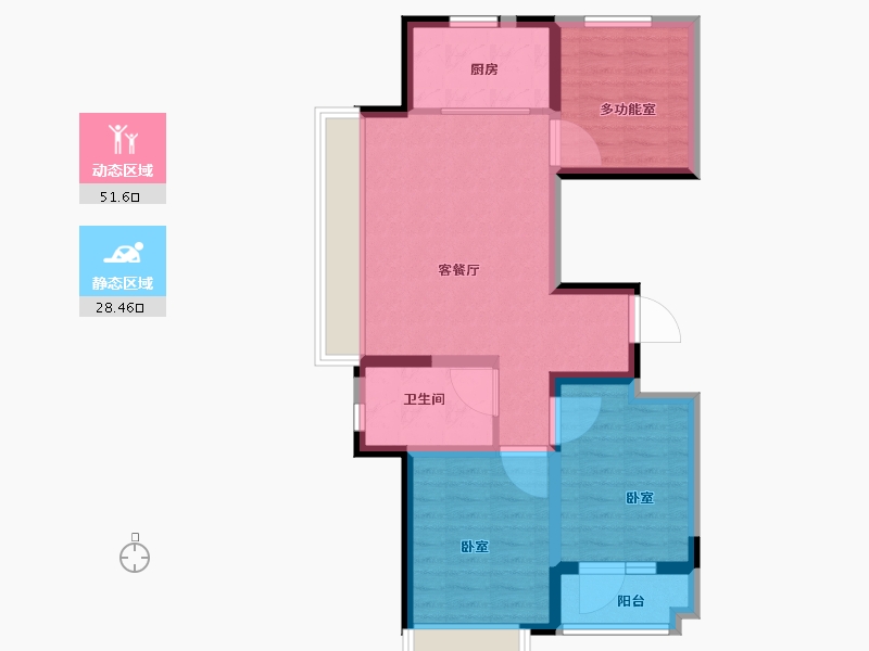 山东省-青岛市-金科弘阳集美时光-71.00-户型库-动静分区