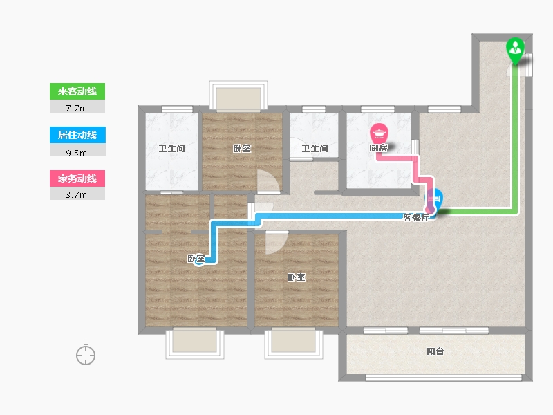 江苏省-无锡市-愉樾天成-102.64-户型库-动静线