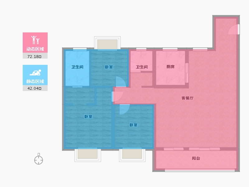 江苏省-无锡市-愉樾天成-102.64-户型库-动静分区