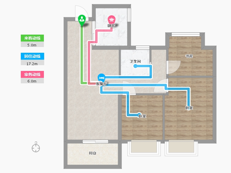 江苏省-无锡市-万科梅里上城-71.11-户型库-动静线