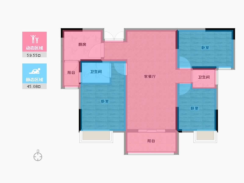 河南省-南阳市-上海花园-93.58-户型库-动静分区