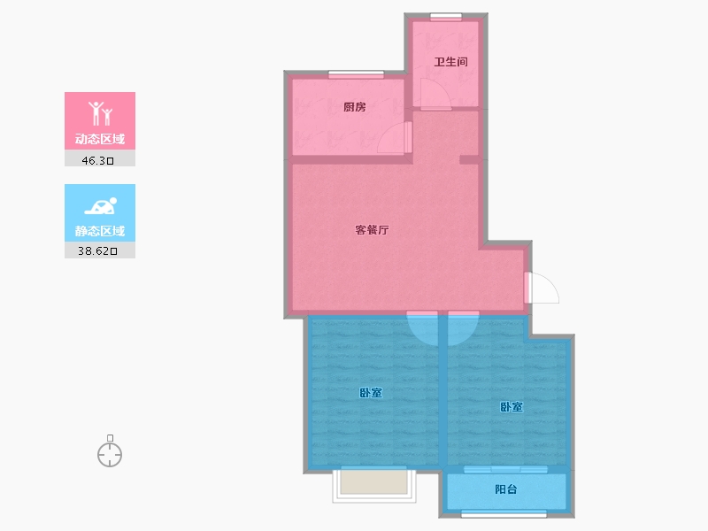 山东省-青岛市-三龙天津花园-76.00-户型库-动静分区