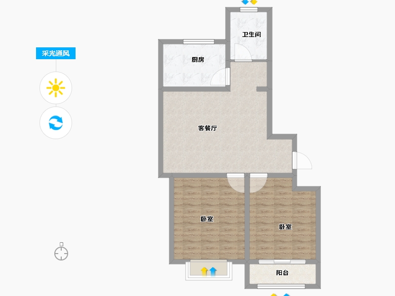 山东省-青岛市-三龙天津花园-76.00-户型库-采光通风