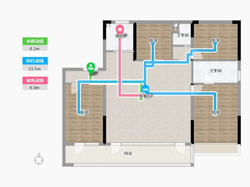 山东省-临沂市-碧桂园云顶-144.00-户型库-动静线