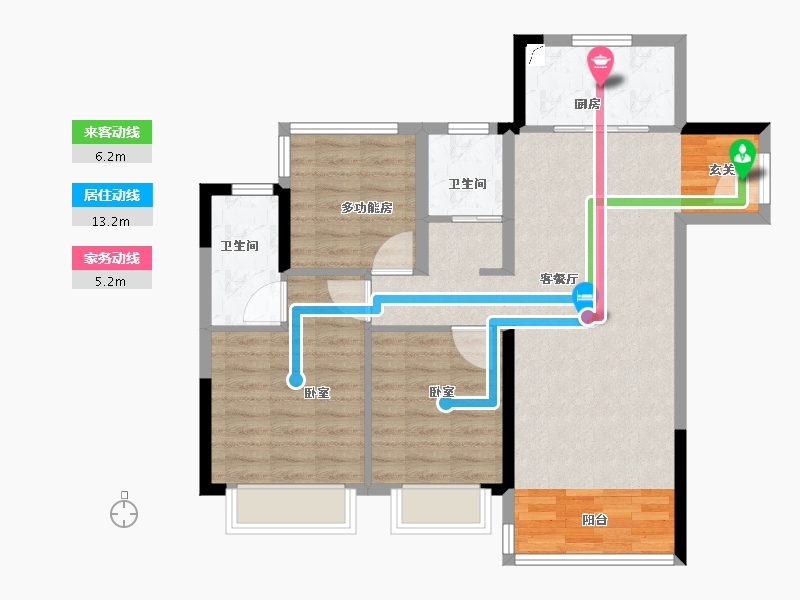 安徽省-合肥市-信达碧桂园-84.00-户型库-动静线