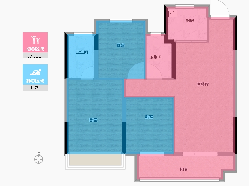 安徽省-黄山市-黄山弘元新安郡-88.29-户型库-动静分区