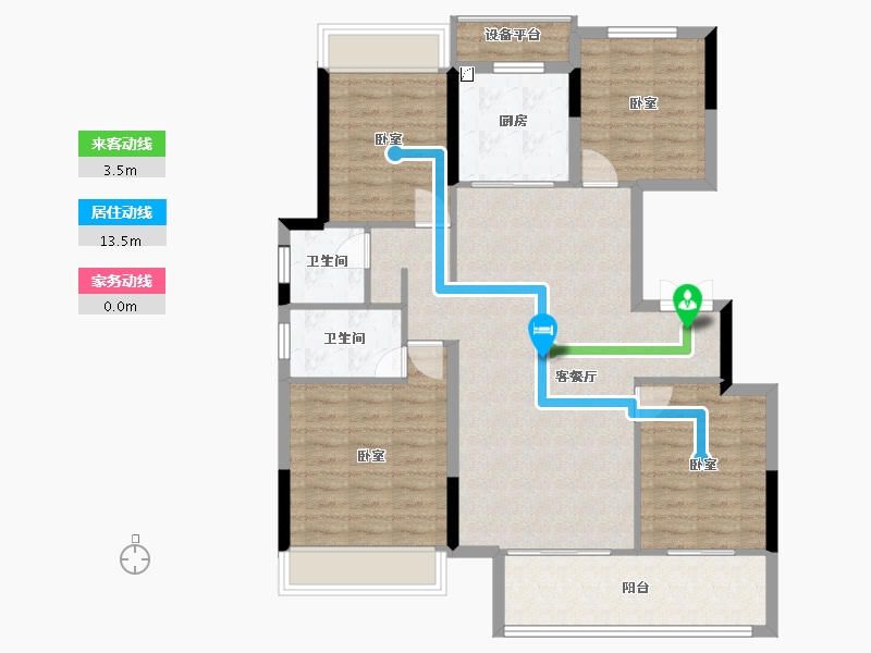 浙江省-丽水市-华鸿云悦尚品苑-103.00-户型库-动静线