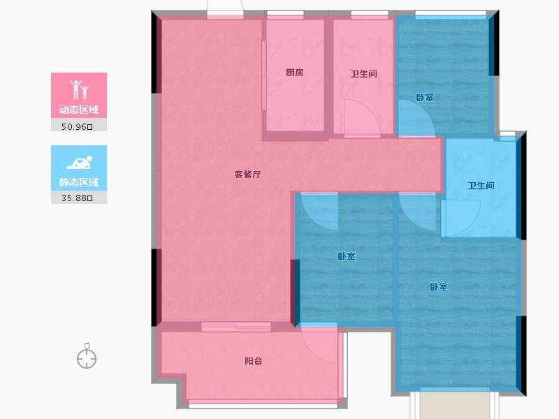 江西省-南昌市-东投国贸海棠之恋-78.01-户型库-动静分区