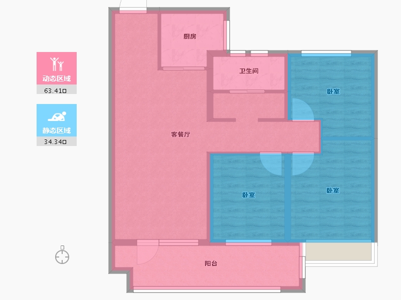 山东省-威海市-佳源海棠府-87.00-户型库-动静分区