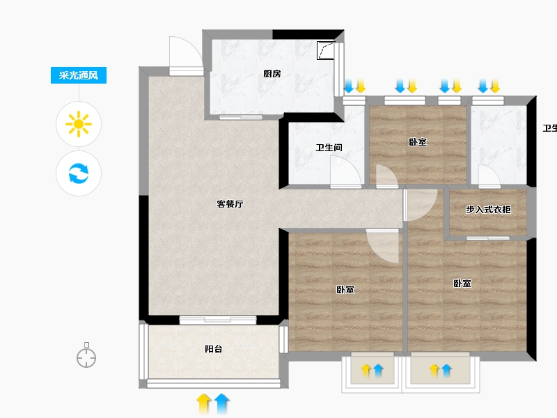 福建省-宁德市-武夷·天悦儒郡-69.99-户型库-采光通风