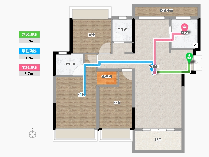 河南省-许昌市-恒达玖玺府-103.00-户型库-动静线