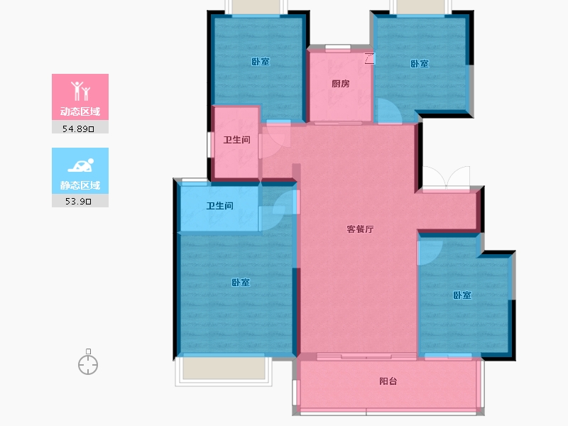 江苏省-徐州市-金泰·悦城-98.00-户型库-动静分区