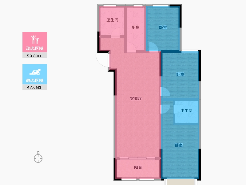 山东省-泰安市-中悦城二期-96.00-户型库-动静分区