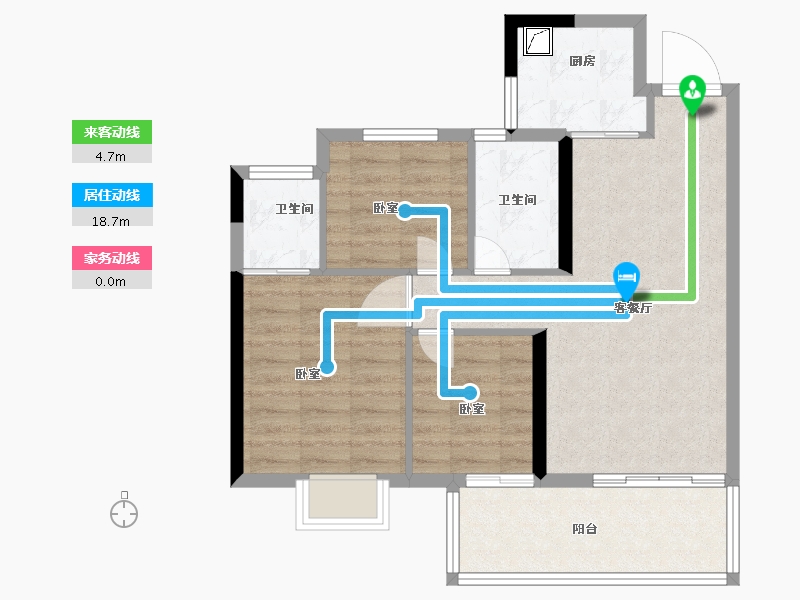 福建省-龙岩市-金域荣居-71.00-户型库-动静线