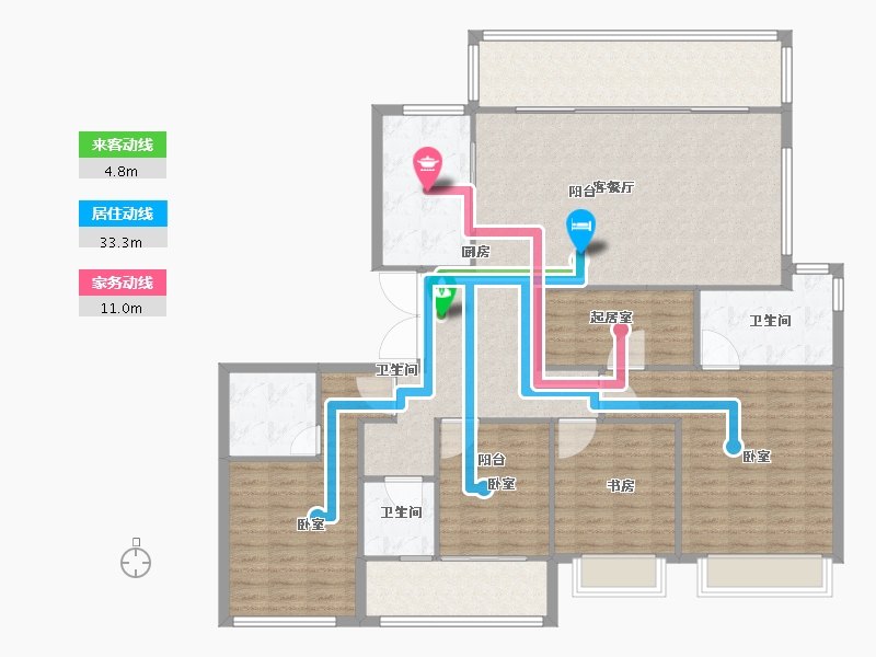 江苏省-南京市-万科翡翠滨江-152.00-户型库-动静线