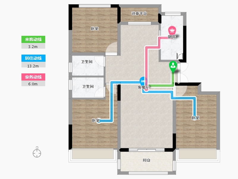 河南省-许昌市-恒达玖玺府-106.99-户型库-动静线