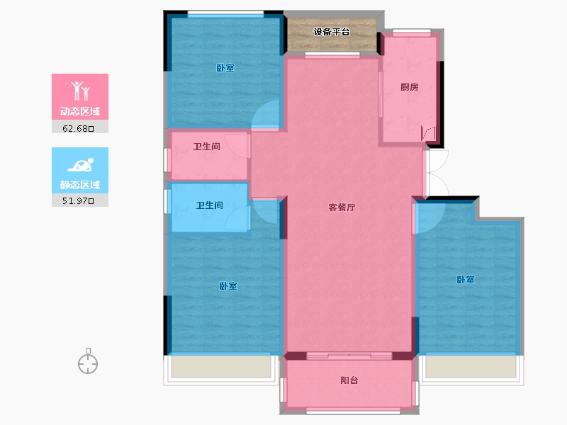 河南省-许昌市-恒达玖玺府-106.99-户型库-动静分区