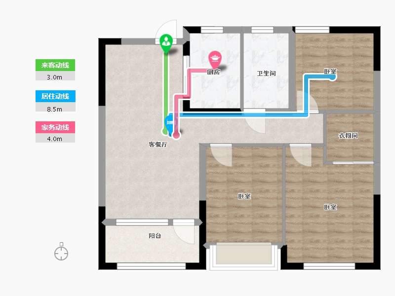 山东省-青岛市-慧通理想之城-84.00-户型库-动静线