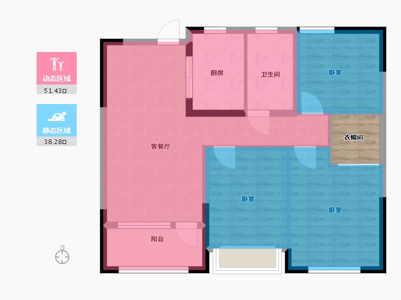 山东省-青岛市-慧通理想之城-84.00-户型库-动静分区