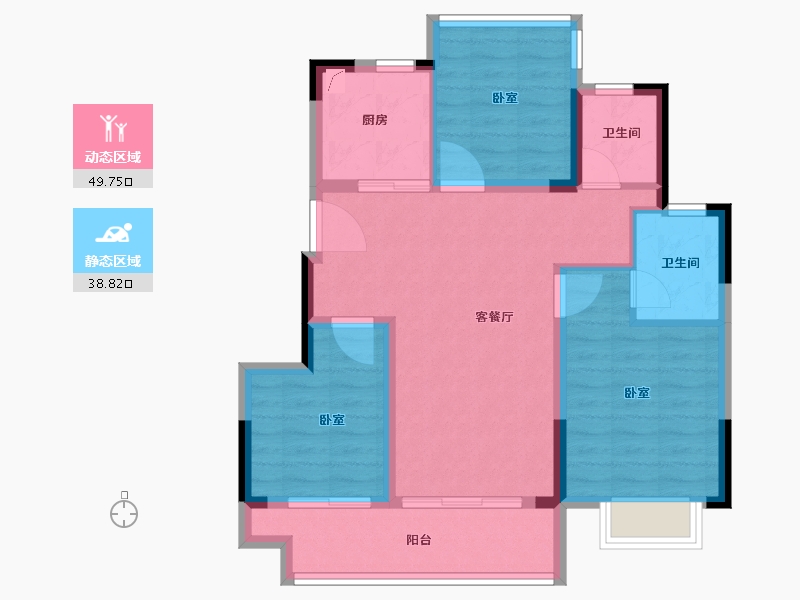 安徽省-合肥市-春风景里-79.00-户型库-动静分区