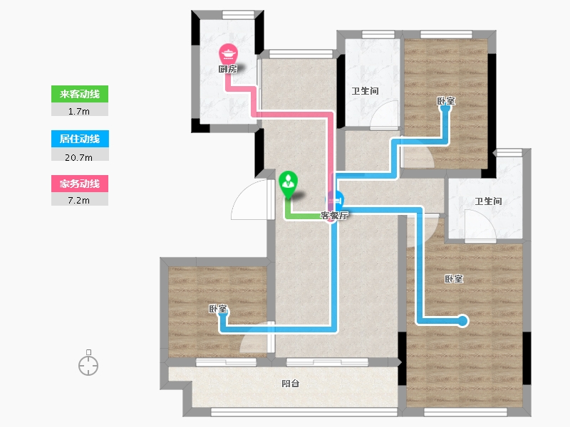 江苏省-常州市-万达光语未来-88.00-户型库-动静线