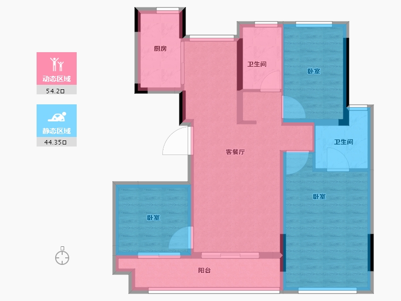 江苏省-常州市-万达光语未来-88.00-户型库-动静分区