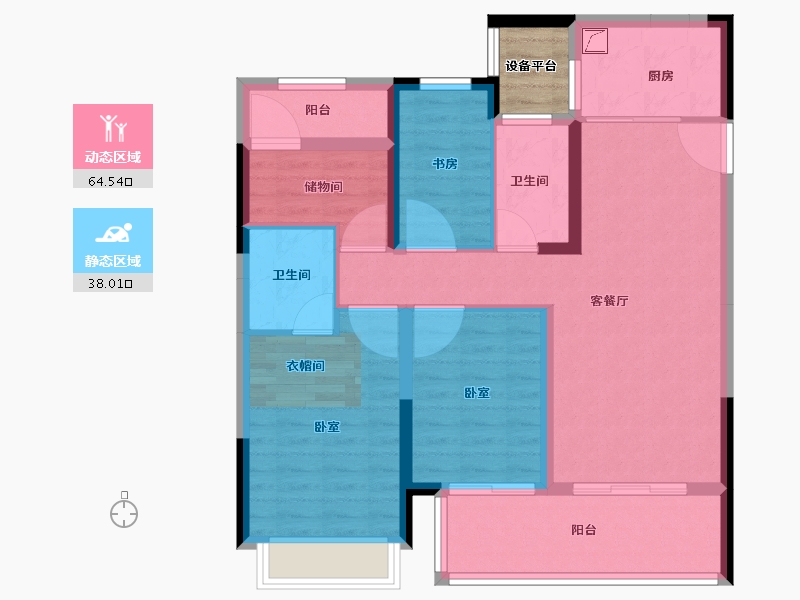 河南省-南阳市-蓝光未来辰悦-94.00-户型库-动静分区