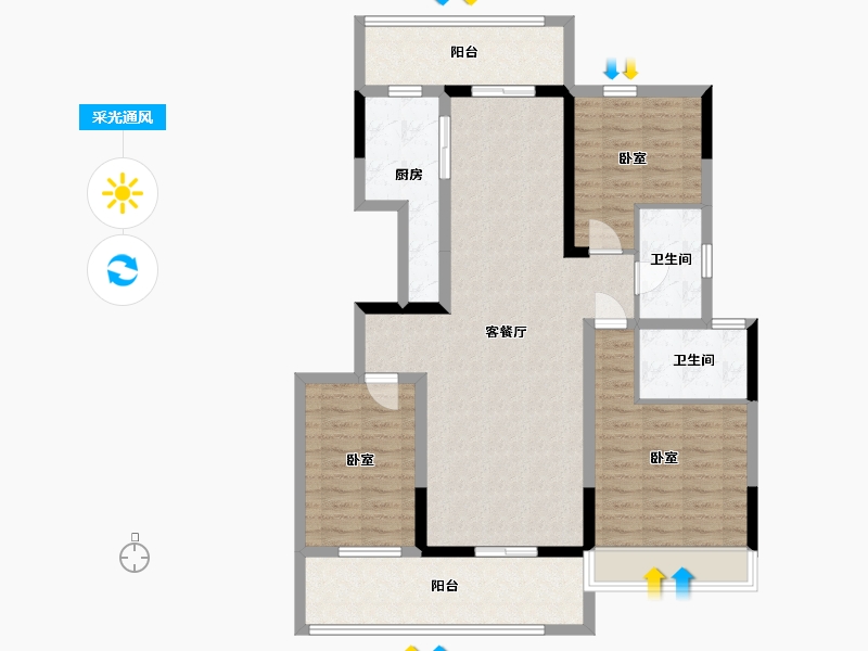 河南省-商丘市-上和府-109.12-户型库-采光通风