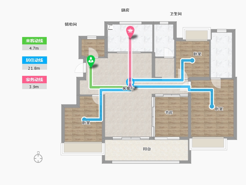 江苏省-无锡市-万科梅里上城-113.55-户型库-动静线