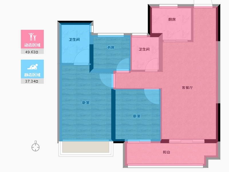 安徽省-黄山市-黄山弘元新安郡-78.00-户型库-动静分区