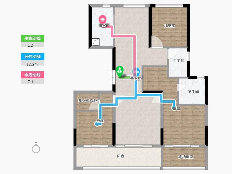 河南省-郑州市-绿城·湖畔雲庐-118.57-户型库-动静线