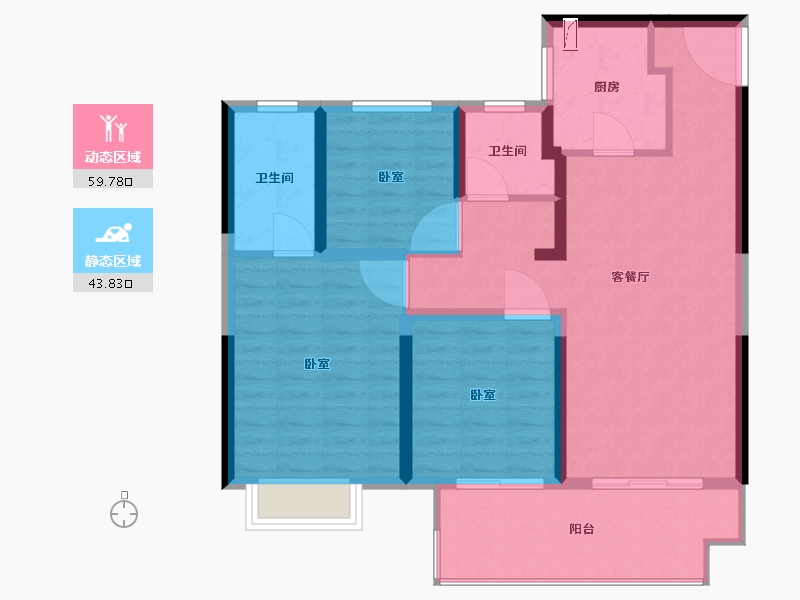 江苏省-宿迁市-祥生·东方樾-93.00-户型库-动静分区