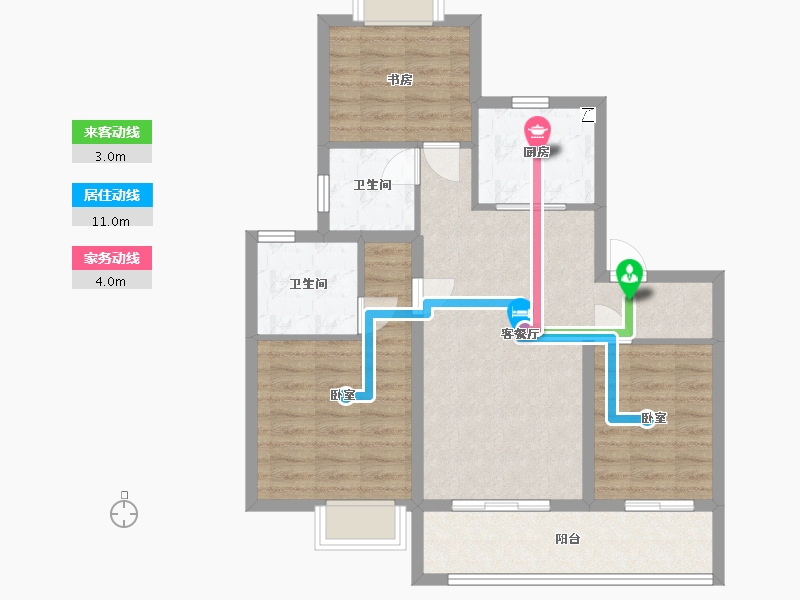 江苏省-无锡市-万科梅里上城-79.71-户型库-动静线